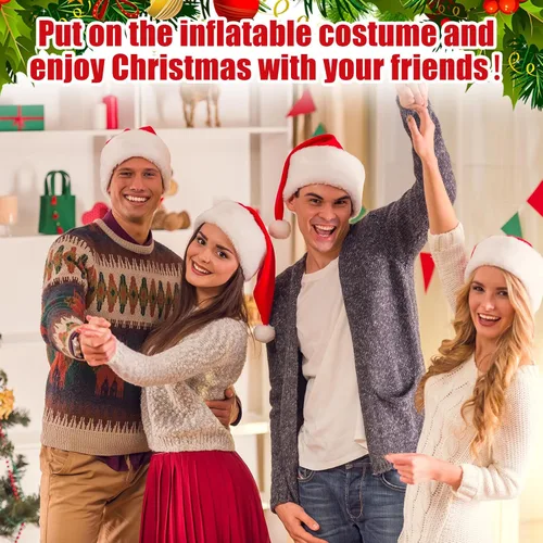 Vista 6 de Bokon Disfraz inflable de Navidad para adultos, disfraz de hombre de jengibre para hombre, unisex, para hombre y mujer, Halloween, vacaciones