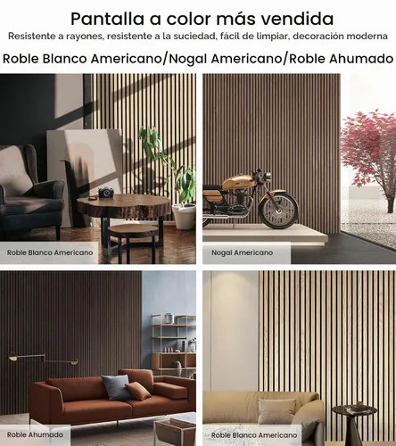 Vista 8 de Paneles de pared 3D para decoración de paredes interiores, paquete de 2 paneles de madera para pared, paneles acústicos de chapa de madera auténtica