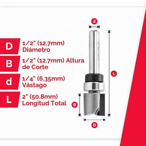 Vista 4 de Amana Tool 45487 - Broca de carburo con punta de carburo, 45487, vástago de 1/2 x 1/4 pulgadas con rodamiento de bolas superior