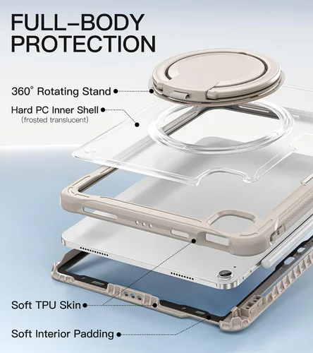Vista 9 de BATYUE Funda para iPad Air de 11 pulgadas M3/M2 (2025/2024), Air 5th/4th 10.9 pulgadas (2022/2020), Pro 11" 4th/3rd/2nd/1st, funda a prueba