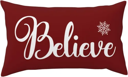 Vista 7 de Funda de almohada de invierno con diseño de copo de nieve de Navidad, fundas de almohada lumbares de alce, fundas de cojín rectangulares decorativas