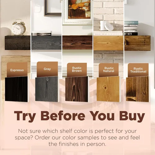 Vista 3 de Muestras de color de madera de pino natural Avana - Encuentra tu combinación perfecta para estantes de repisa - Muestras de madera auténticas - 5