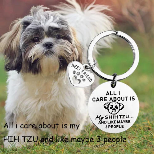 Vista 7 de Lywjyb Birdgot perro propietario regalo Shih Tzu perro perro llavero perro mamá regalo Shih Tzu joyería para los amantes del perro mascota regalo