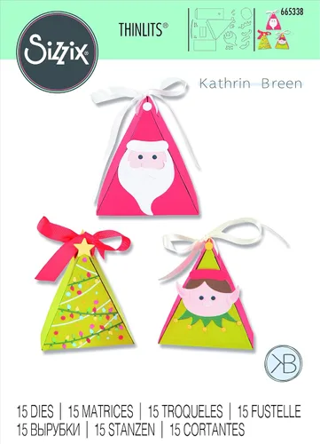 Vista 3 de Sizzix Thinlits 665338 - Juego de troqueles de Navidad (15 unidades)