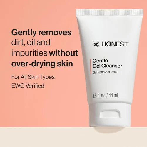 Vista 2 de Honest Beauty Mini Gentle Gel Limpiador Facial Diario Calma, Refresca e Hidrata Vegano + Seguro para Pieles Sensibles Tamaño de Viaje, 1.5 fl