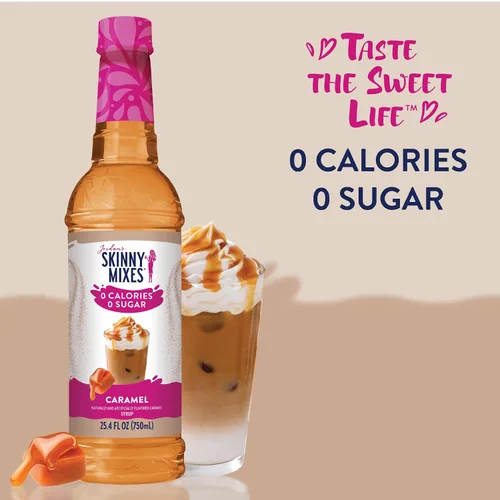 Vista 3 de Jordan's Skinny Gourmet Syrups - Caramelo sin azúcar, 25.4 onzas.