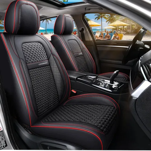 Vista 35 de Coverado - Fundas de asiento delantero de coche, fundas de asiento de cuero de lujo para automóviles, fundas de asiento de automóvil protectoras