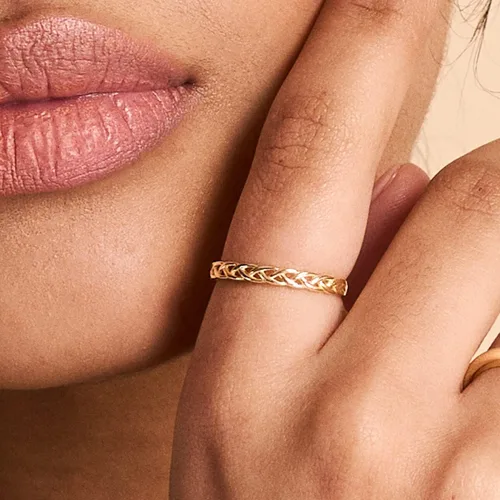 Vista 2 de Gelin 14K Solid Gold Stackable Ring for Women
