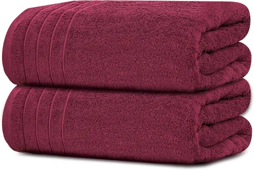 Vista 8 de Tens Towels - Paquete de 2 sábanas de baño extra grandes de 35 x 70 pulgadas, 100% algodón, más grandes y más ligeras, secan más rápido, súper