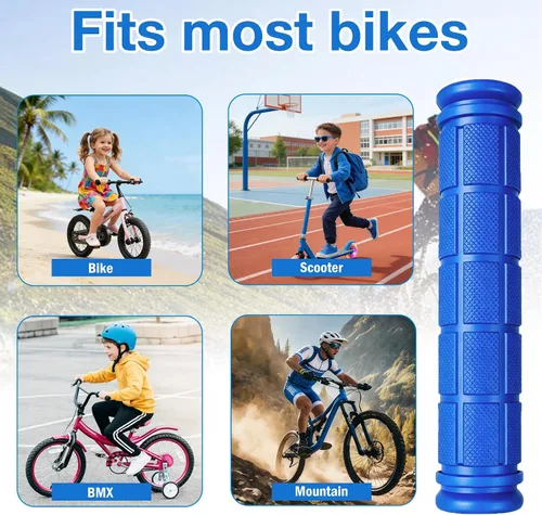 Vista 4 de 4 pares de manillar de bicicleta Agarraderas de seta para BMX/MTB/Road Mountain Bikes Azul