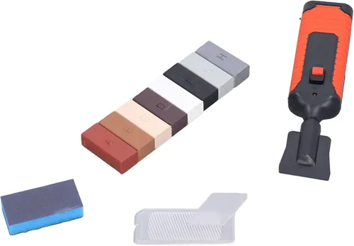 Vista 8 de Kit de reparación de porcelana para azulejos, kit de reacabado de bañera y azulejos con bolígrafo de calefacción eléctrica y cera de 8 bloques