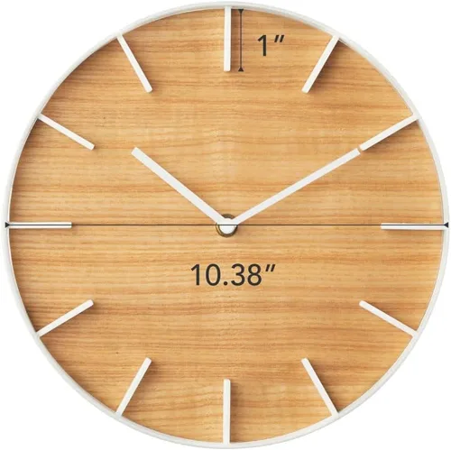 Vista 8 de YAMAZAKI Inicio Reloj de pared - Madera moderna Decoración del hogar Acero + Madera Talla única Ceniza