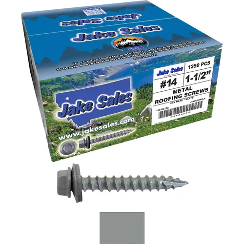 Vista 41 de TORNILLOS PARA TECHOS DE METAL #14: (250) Tornillos x 1" ABC GRIS Tornillo para techo de chapa metálica con cabeza hexagonal y arandela.