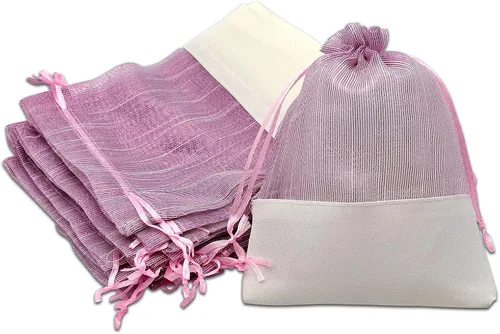 Vista 12 de TheDisplayGuys For Your Modern Living Paquete de 24 bolsas de regalo de lino y organza negra con cordones (XS 3 x 4), recuerdos de fiesta, muestras