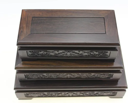 Vista 7 de Muebles orientales chinos de palisandro macizo Mahagony soporte de exhibición de madera base de madera rectangular con forma rectangular
