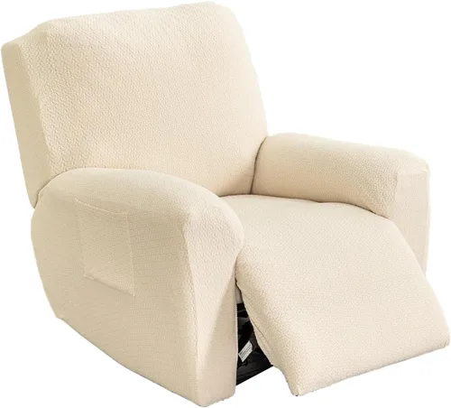 Vista 19 de NILUOH Funda para sillón reclinable, 4 piezas, elástica, estampada, con bolsillo lateral, funda para sofá reclinable, antideslizante, ajustable, 16