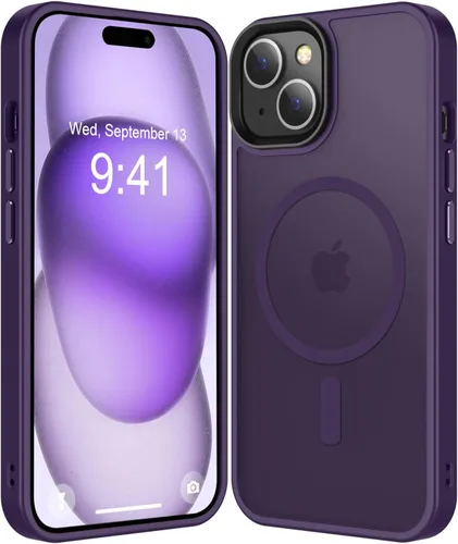 Vista 24 de Fuerte magnético para iPhone 11, compatible con Magsafe, [resistente a caídas de 13 pies] Funda trasera translúcida mate con sensación de piel
