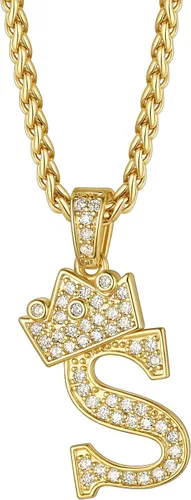Vista 15 de Richsteel Collar con colgante de letra inicial A-Z para hombres y mujeres Initial A