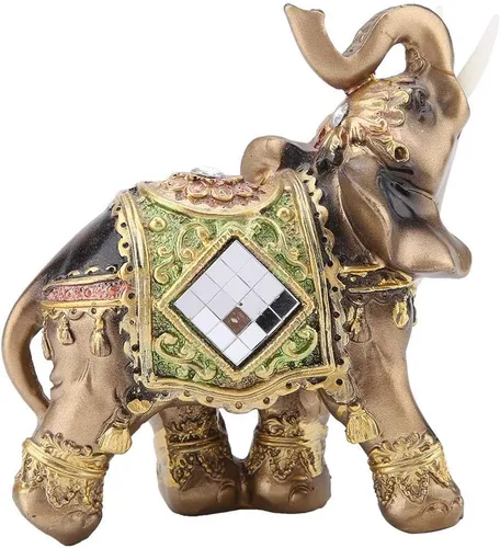 Vista 7 de Hztyyier Estatua de elefante verde Feng Shui, decoración de paquidermo de la suerte para el hogar, oficina, riqueza, suerte, regalo