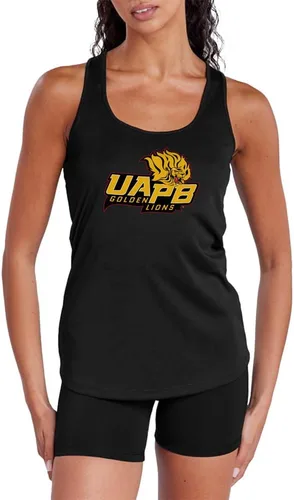 Vista 233 de Camiseta deportiva sin mangas oficial de NCAA Collegiate para mujer, con espalda cruzada, colección con logotipo primario