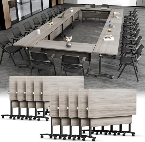 Vista 48 de Mesa de conferencias plegable, mesa de sala de conferencias con ruedas, mesa de conferencias plegable modular, mesas de reuniones de entrenamiento