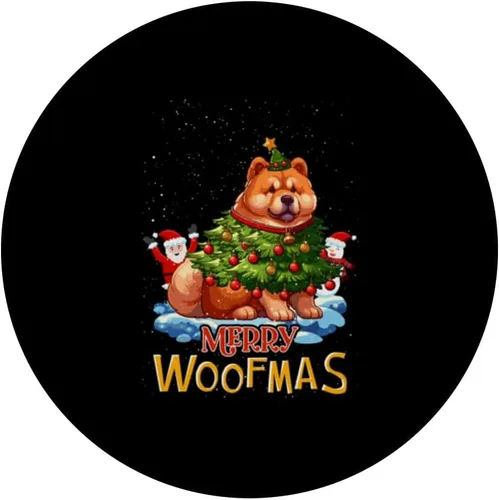 Vista 3 de Chow Chow Merry Christmas Tree Lights Dog X-Mas Dogs PopSockets Standard PopGrip