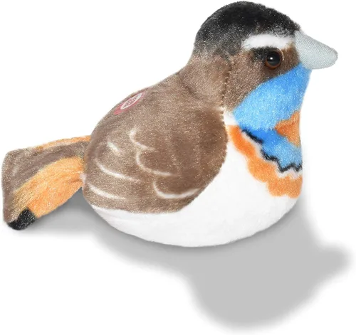 Vista 5 de Wild Republic Pájaros, Felpa Europea Bluethroat, auténtico sonido de pájaro, animal de peluche, juguetes para pájaros, regalos para niños, Birders 5