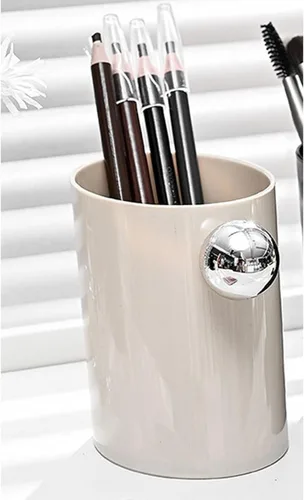Vista 2 de Soporte para brochas de maquillaje, soporte para lápices de cejas, de plástico simple, multifuncional, ahorro de espacio, de fácil acceso