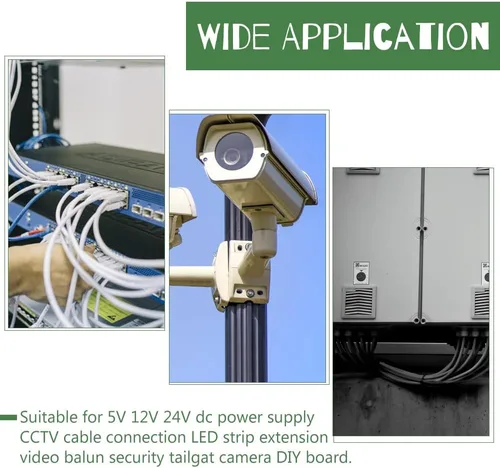 Vista 6 de WMYCONGCONG 20 conectores de adaptador de corriente CC hembra y macho de 0.083 x 0.217 in + 20 conectores balun para cámara de video BNC macho