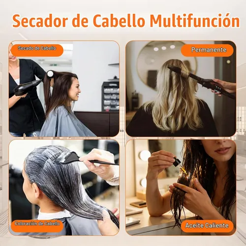 Vista 4 de Secador de pelo profesional multifunción, secador de peluquería de alta potencia de 1500 W con 5 discos térmicos y brazo ajustable giratorio