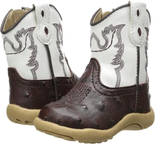 Vista 7 de Roper Cowbaby Ostrich Western Boot (bebéniño), Marrón