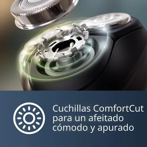 Vista 3 de Philips Norelco Shaver 2400 Series, afeitadora eléctrica en seco y húmedo, recortadora emergente, tapa P, negro profundo, modelo X3001/90