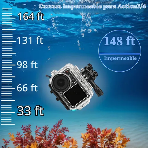 Vista 4 de PCTC 45M (148ft) Funda impermeable para DJI Osmo Action5 Pro