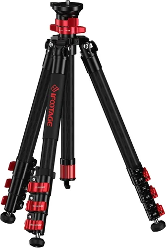 Vista 8 de IFOOTAGE Gazelle TA3B+Komodo K3 trípode de aluminio para cámara con cabezal fluido, trípode de viaje portátil, para fotografía profesional, creación