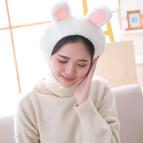 Vista 3 de KESYOO Sombrero de rana, 2 unidades, sombrero de orejas de conejo y sombrero de rana, divertido sombrero de animal de peluche, sombrero de rana
