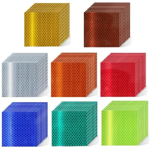 Vista 31 de Pegatinas reflectantes 1 pulgada de diámetro Redondas Reflectoras, Cinta adhesiva impermeable al aire libre de alta visibilidad (80 piezas)