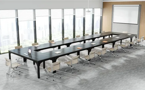 Vista 23 de Mesa de conferencias de 6.56 pies, mesa de seminario rectangular grande súper resistente para 8 personas, mesas largas de negocios, 1 unidad