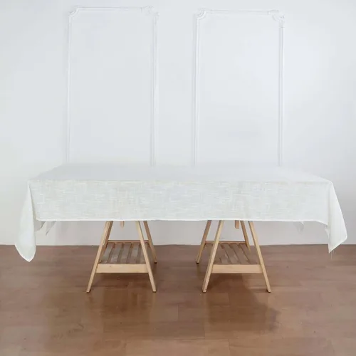 Vista 21 de Efavormart Mantel Redondo de Arpillera Sintética de Yute Natural de 90 Pulgadas - Cubierta de Mesa Rústica Boho Chic Estilo Granja para Navidad