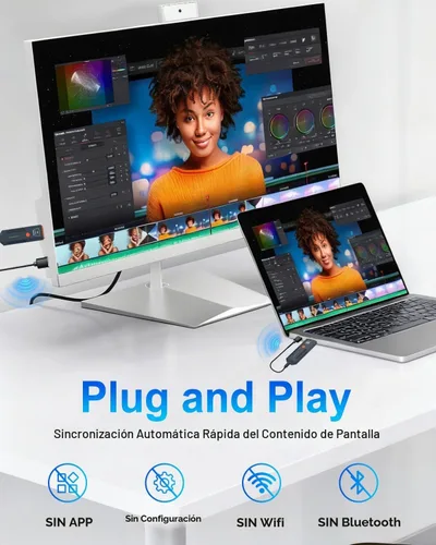 Vista 2 de 2026 Actualizado Transmisor y Receptor HDMI Inalámbrico 328FT/100M, Kit Extensor HDMI Inalámbrico Plug & Play 5G+2.4G Kit Extensor HDMI Inalámbrico