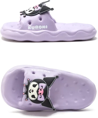 Vista 2 de Ohjijinn Kawaii Slides - Sandalias de verano con punta abierta, divertidas pantuflas de playa con suela gruesa acolchada, sandalias de nube