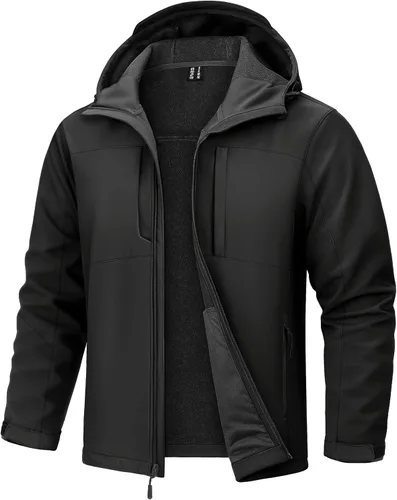 Vista 8 de TACVASEN Chaqueta Softshell para Hombre con Capucha Impermeable Abrigo Táctico de Vellón Abrigo de Invierno Rompevientos Chaquetas Ligeras