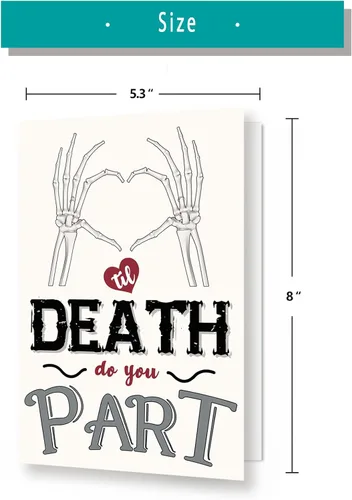 Vista 2 de BENNLOOS Tarjeta romántica de esqueleto para el día de la boda para parejas, regalos de boda de Halloween para mujeres y hombres, tarjeta de votos