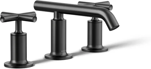 Vista 24 de KOHLER K-14408-4-AF Purist - Grifo para lavabo de baño, 3 agujeros, manijas de palanca alta generalizadas y boquilla de cuello de cisne alto, 1.2