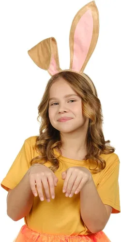 Vista 7 de Funcredible Diadema de orejas de conejo, orejas de conejo flexibles para mujeres y niños, accesorios de disfraz de conejo de felpa suave, diadema