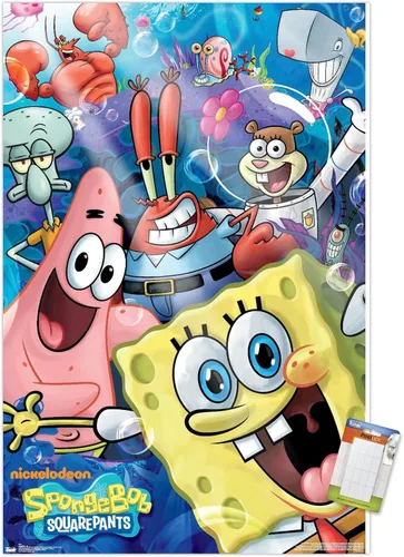 Vista 13 de Trends International Nickelodeon Spongebob - Póster de pared Joy, 14.725 x 22.375 pulgadas, versión con marco de madera tipo granero