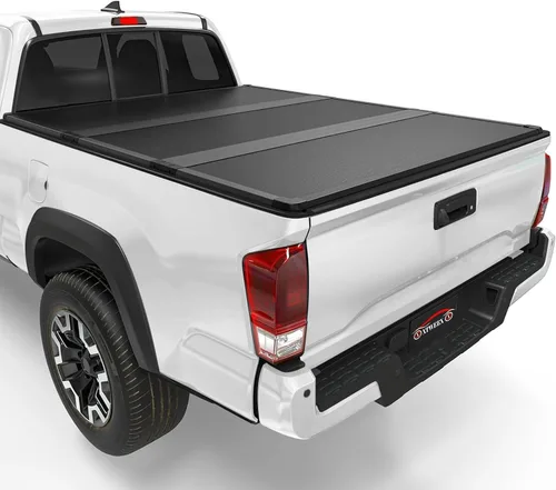 Vista 10 de Cubierta rígida de cuatro pliegues para plataforma de camioneta, compatible con camioneta compacta Tacoma de 1989-2004, plataforma de 6 pies (74")