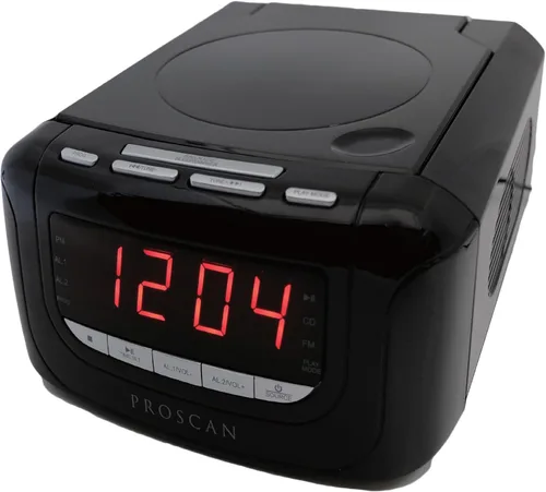Vista 2 de Sylvania Radio reloj despertador con reproductor de CD y carga por USB