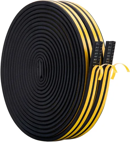 Vista 10 de CloudBuyer Burlete para Puertas, Tira de Sellado de Aislamiento Insonorizado para Ventanas con Protección Autoadhesiva (Negro, 33 Pies)