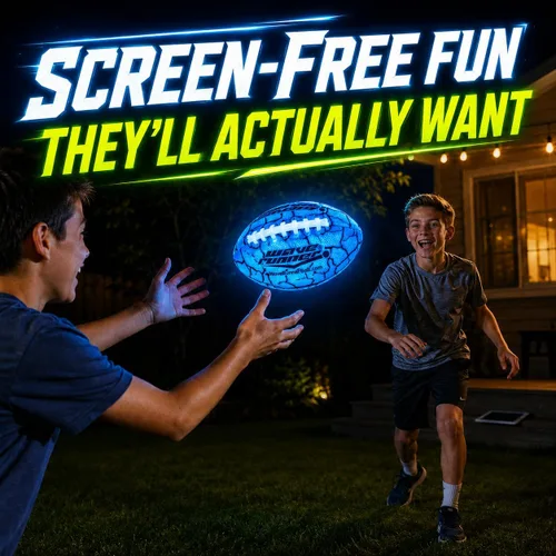 Vista 3 de Wave Runner Balón de fútbol LED impermeable que brilla en la oscuridad para niños, adolescentes y adultos - Fútbol iluminado incluye bomba