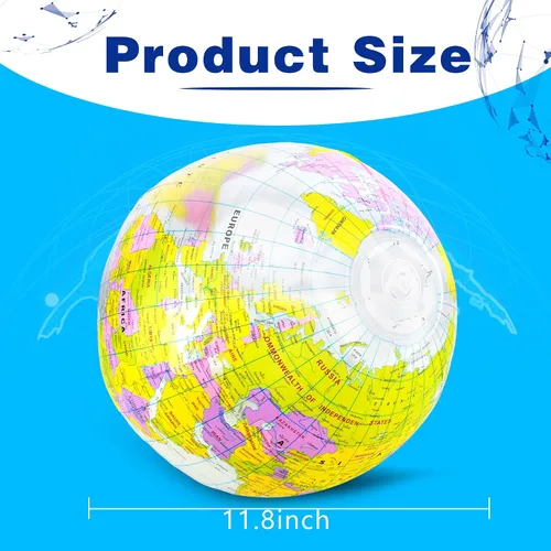 Vista 2 de Globo inflable de 16 pulgadas para inflar, globo del mundo de PVC, bola de playa, juguetes para niños, juego de piscina, juego en el aula, jugar
